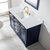 Design Element Milano 54'' Single Sink Vanity in Blue with Carrara White Marble Countertop, Overhead View