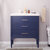 Design Element Mason 30'' Single Sink Vanity In Blue with Porcelain Countertop, Installed View