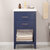 Design Element Cara 20'' Single Sink Vanity In Blue with Porcelain Countertop, Front View