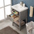 Design Element Cara 20'' Single Sink Vanity In Gray with Porcelain Countertop, Opened View