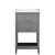 Design Element Cara 20'' Single Sink Vanity In Gray with Porcelain Countertop, Product Front View