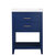 Design Element Cara 24'' Single Sink Vanity In Blue with Porcelain Countertop, Product Front View