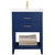 Design Element Cara 24'' Single Sink Vanity In Blue with Porcelain Countertop, Front Product View