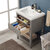 Design Element Cara 24'' Single Sink Vanity In Gray with Porcelain Countertop, Opened View