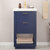 Design Element Klein 20'' Single Sink Vanity In Blue with Porcelain Countertop, Front View