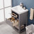 Design Element Klein 20'' Single Sink Vanity In Gray with Porcelain Countertop, Opened View