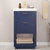 Design Element Klein 24'' Single Sink Vanity In Blue with Porcelain Countertop, Front View