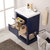 Design Element Klein 24'' Single Sink Vanity In Blue with Porcelain Countertop, Opened View