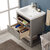Design Element Klein 24'' Single Sink Vanity In Gray with Porcelain Countertop, Opened View