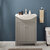 Design Element Marian 24'' Single Sink Vanity In Gray with Porcelain Countertop, Installed View
