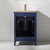 Design Element Cameron 24'' Single Sink Vanity In Blue with Porcelain Countertop, Back View