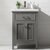 Design Element Cameron 24'' Single Sink Vanity In Gray with Porcelain Countertop, Front View