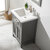 Design Element Cameron 24'' Single Sink Vanity In Gray with Porcelain Countertop, Overhead View