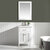 Design Element Cameron 24'' Single Sink Vanity In White with Porcelain Countertop, Installed View