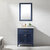 Design Element Cameron 30'' Single Sink Vanity in Blue with Porcelain Countertop, Installed View