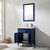 Design Element Cameron 30'' Single Sink Vanity in Blue with Porcelain Countertop, Opened View