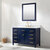 Design Element Valentino 48'' Single Sink Vanity in Blue with Carrara White Marble Countertop, Angle View