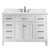 Design Element Valentino 48'' Single Sink Vanity in White with Carrara White Marble Countertop, Front Product View
