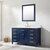Design Element Valentino 54'' Single Sink Vanity in Blue with Carrara White Marble Countertop, Angle View