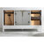 Design Element Valentino 54'' Single Sink Vanity in White with Carrara White Marble Countertop, Back View