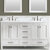 Design Element Valentino 60'' Double Sink Vanity in White with Carrara White Marble Countertop, Front View