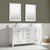 Design Element Valentino 60'' Double Sink Vanity in White with Carrara White Marble Countertop, Angle View
