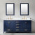 Design Element Valentino 72'' Double Sink Vanity in Blue with Carrara White Marble Countertop, Installed View