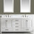 Design Element Valentino 72'' Double Sink Vanity in White with Carrara White Marble Countertop, Front View
