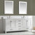 Design Element Valentino 72'' Double Sink Vanity in White with Carrara White Marble Countertop, Angle View