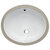 EAGO Ceramic Undermount Oval Bathroom Sink in White, 17-3/4'' W x 15'' D x 7-1/4'' H, 18'' x 15'' Oval Bathroom Sink, Product Overhead View 2