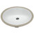 EAGO Ceramic Undermount Oval Bathroom Sink in White, 17-3/4'' W x 15'' D x 7-1/4'' H, 18'' x 15'' Oval Bathroom Sink, Product Overhead View