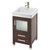 Empire 18" Chelsea One Door With Frosted Glass and Two Bottom Drawers Vanity For New City Sink, Dark Cherry