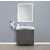Empire Industries Daytona 2 Doors Bathroom Vanity for 34" Ipanema Ceramic Sink Top in GreyLine Gloss with Polished or Satin Leg Frame and Hardware