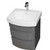 Empire Industries Royale Collection 21" Wall Hung 2 Drawers Bathroom Vanity, Base Only in Gray Lacquer, 18-7/64" W x 15-3/5" D x 21-1/2" H