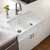 Houzer Platus Series Fireclay Apron Front or Undermount Double Bowl Kitchen Sink, White Finish, 33''W x 20''D x 9-1/4''H
