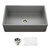 Houzer Platus 33'' Gray Fireclay Apron Front Farmhouse Single Bowl Kitchen Sink Combo with Basket Strainer and Basin Grid, Gray Combo Included Items