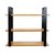 Federal Brace 3-Tier Hanging Shelf System, Includes: (2) Matte Black Brackets and (3) Natural Teak Shelving