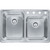 Franke Evolution Offset Double Bowl Drop In Kitchen Sink with A Deck 4 Holes, Stainless Steel, 18 Gauge