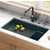 Franke Peak Large Single Bowl Undermount Kitchen Sink, Granite, Fragranite Onyx