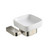 Fresca Solido Wall Mounted Soap Dish in Brushed Nickel, Dimensions: 5-1/4" W x 4-1/2" D x 2-1/4" H