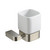 Fresca Solido Wall Mounted Tumbler Holder in Brushed Nickel, Dimensions: 4-1/4" W x 3-3/8" D x 3-3/4" H