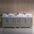84" Gray Double Sink Vanity Cabinets w/ Top & Sinks