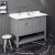 Fresca Manchester 48" Gray Traditional Double Sink Bathroom Vanity Base Cabinet w/ Top & Sinks, Vanity: 48" W x 20-2/5" D x 34-4/5" H