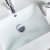 48" White Vanity w/ Top & Sinks Sink Close Up