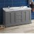 Fresca Windsor 60" Gray Textured Traditional Double Sink Bathroom Vanity Base Cabinet w/ Top & Sinks, Base Cabinet: 60" W x 20-3/8" D x 34-5/16" H