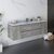 Fresca Formosa 60" Wall Hung Single Sink Modern Bathroom Vanity Base Cabinet w/ Top & Sink in Ash, Base Cabinet: 60" W x 20-3/8" D x 20-5/16" H