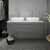 48" Gray Cabinet w/ Top & Sinks Front View