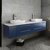 Fresca Lucera 72" Royal Blue Wall Hung Modern Bathroom Vanity Base Cabinet w/ Top & Double Vessel Sinks, Vanity: 72"W x 20-2/5"D x 20-4/5"H