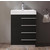 24" Black Vanity Front View  (Cabinet w/ Counter & Sink Only)