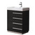24" Black Vanity White Background (Cabinet w/ Counter & Sink Only)